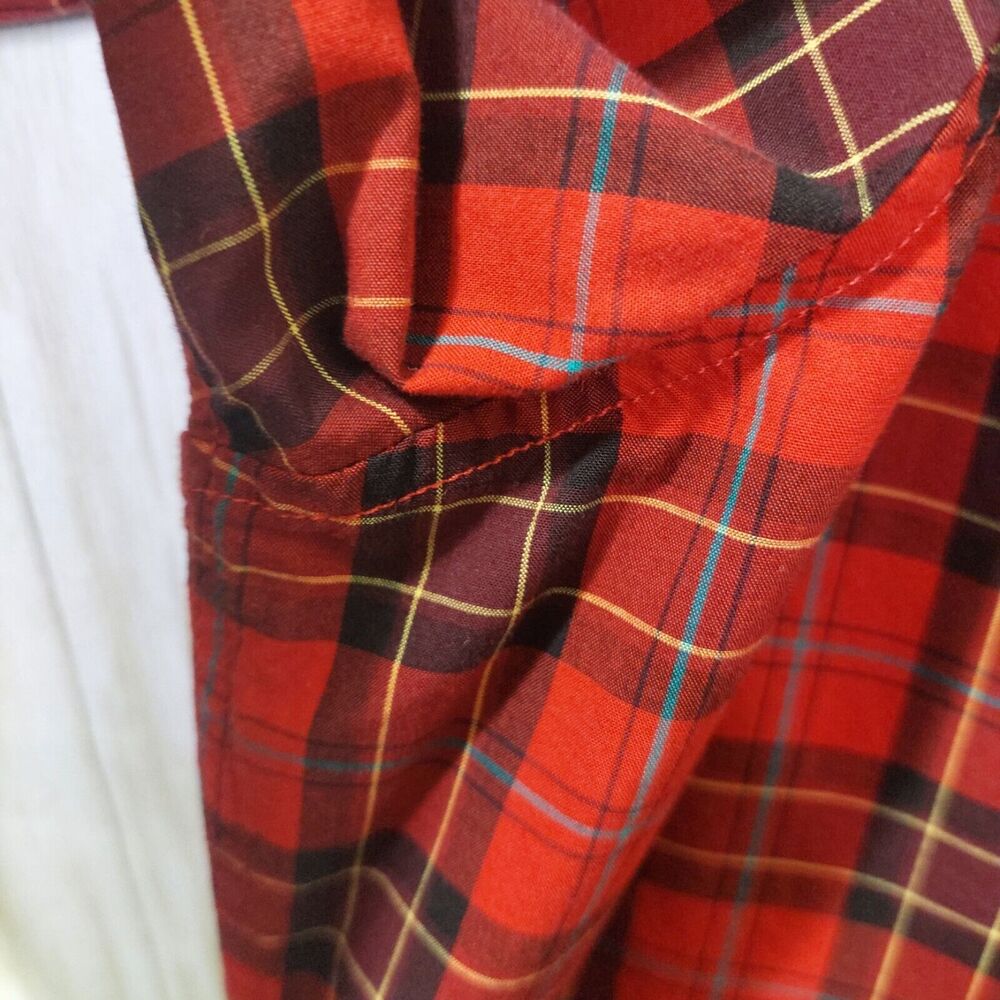 American Eagle Mens Shirt Button Down Red Plaid Long Sleeve Classic Fit Large - Picture 5 of 9